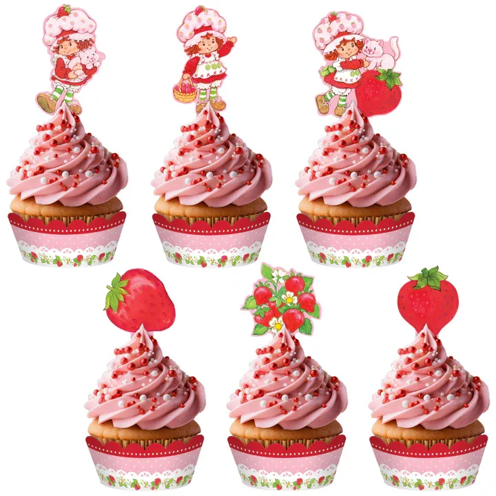 Strawberry Shortcake Cupcake Toppers &amp; Strawberry Shortcake Cupcake Wrappers