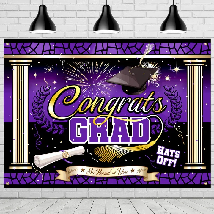 Purple Graduation Backdrop