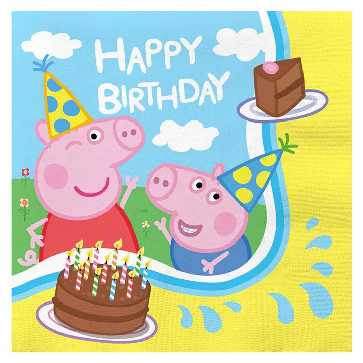 Peppa Pig Luncheon Napkins - 16 Count