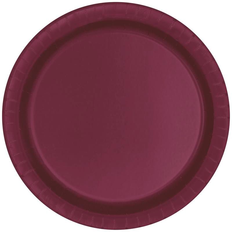 Burgundy Paper 10.25in Plates - 50 Count