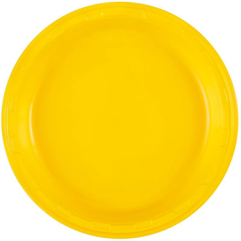 Sunshine Yellow Plastic 10in Plates - 50ct