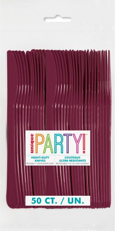 Burgundy Knives - 50 Count