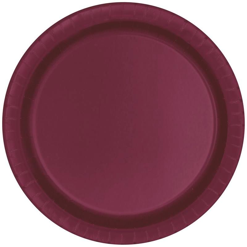 Burgundy Paper 8.5in Plates - 50 Count