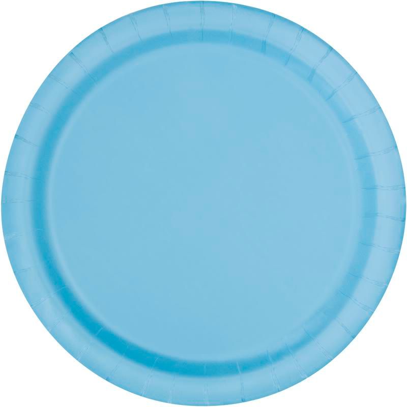 Powder Blue Paper 8.5in Plates - 50 Count