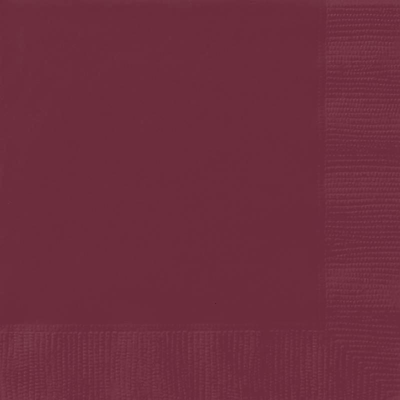 Burgundy Beverage Napkins - 40 Count