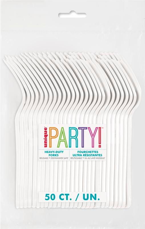 White Heavy Duty Forks - 50 Count