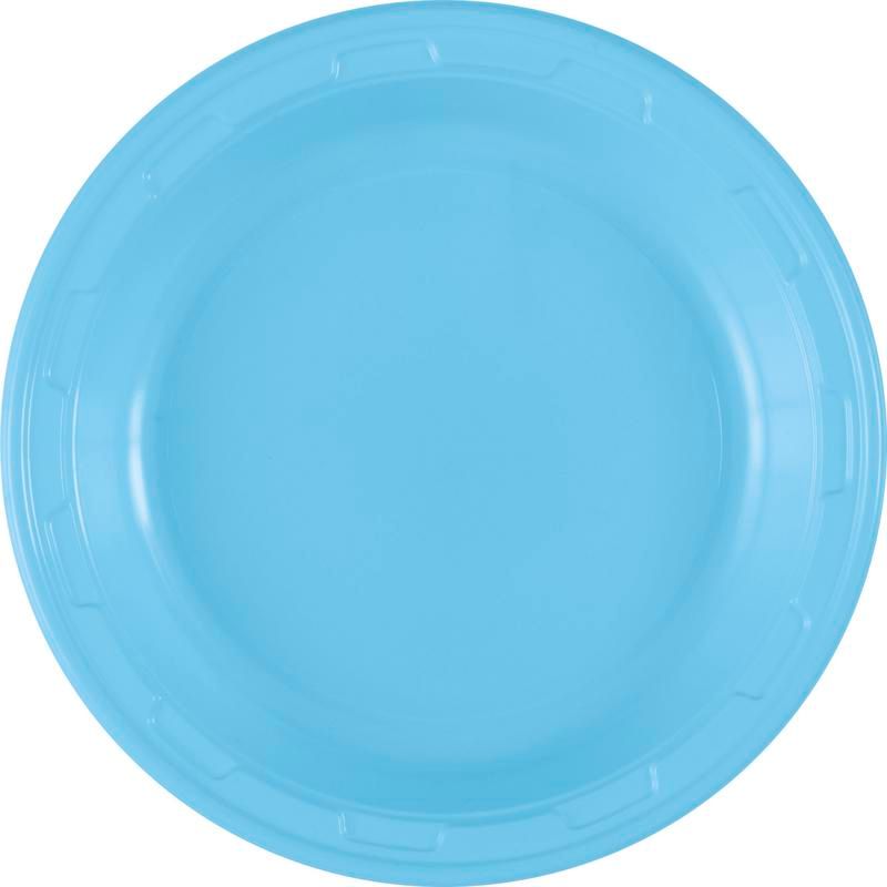 Powder Blue Plastic 10in Plates - 50 Count