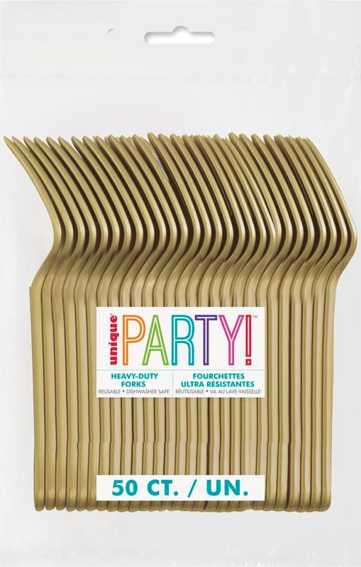 Gold Heavy Duty Forks - 50 Count