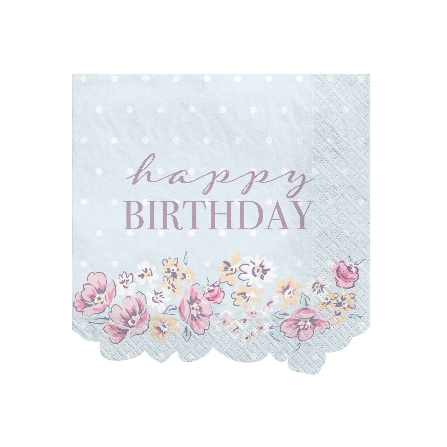 Ribbons And Roses Beverage Napkins - 16 Count