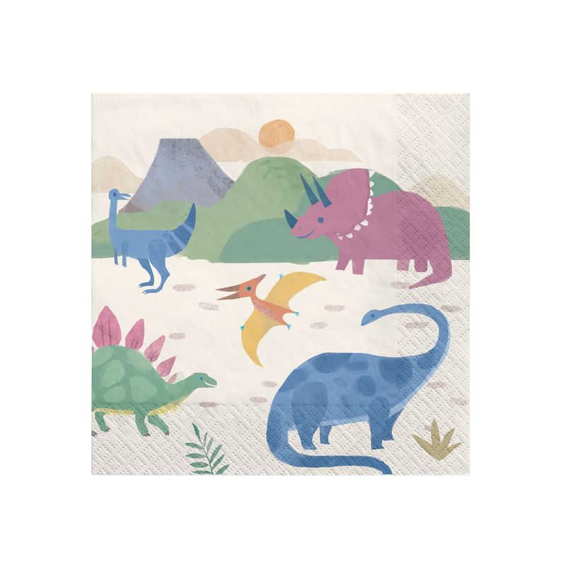 Diggin Dinos Beverage Napkins - 16 Count