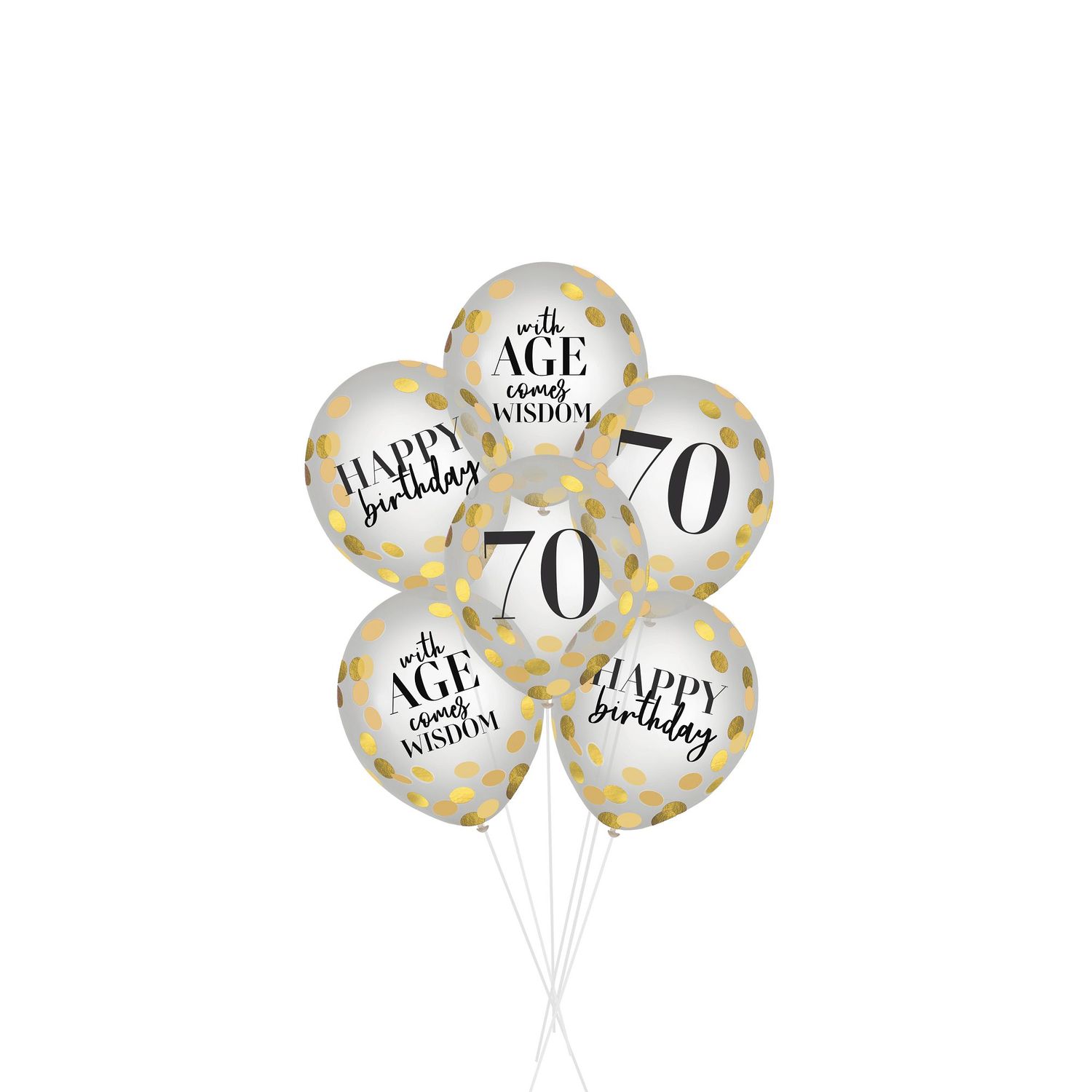 Party of The Ages Latex Confetti Balloon - Seventy