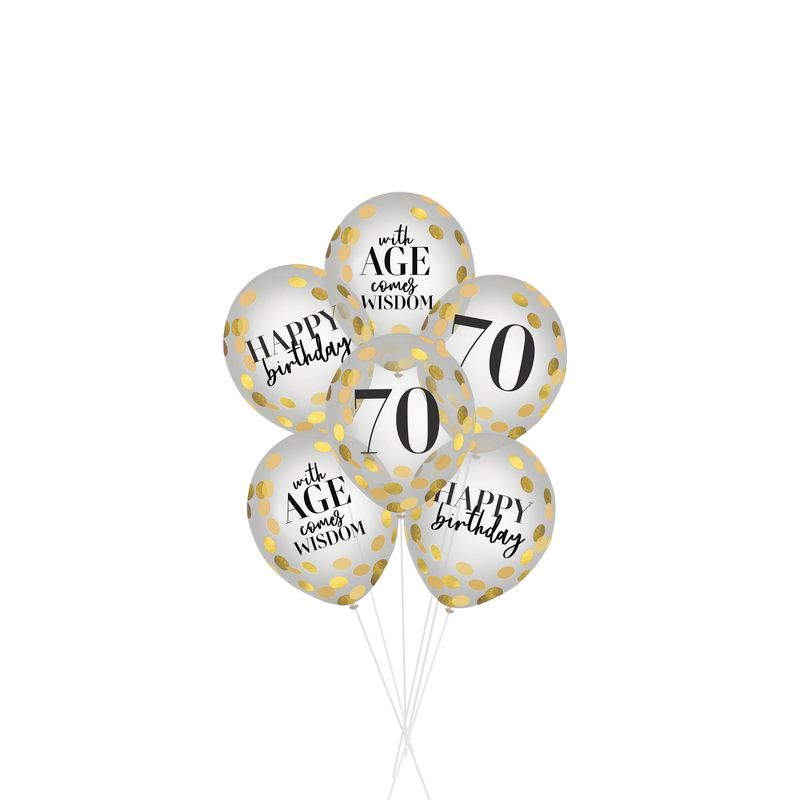 Party of The Ages Latex Confetti Balloon - Seventy