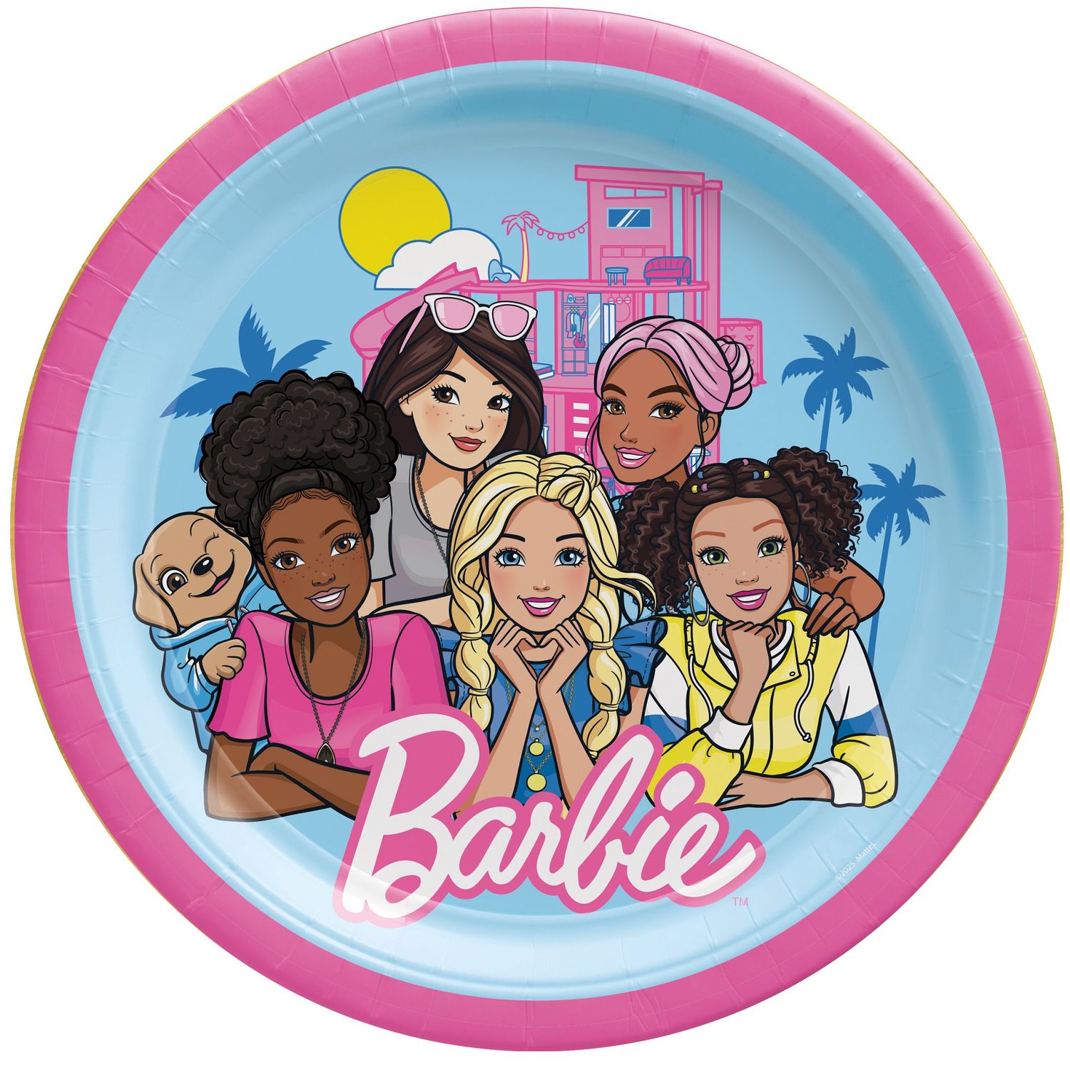 Barbie Party 8.5in Round Plates - 8 Count