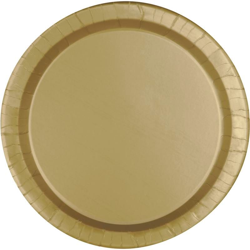 Gold Paper 6.75in Plates - 50 Count
