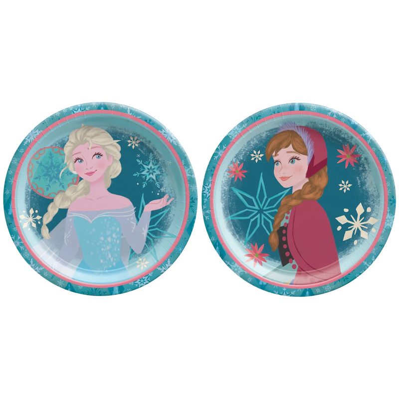 ©Disney Frozen Assorted Round 9in Plates - 8 Count
