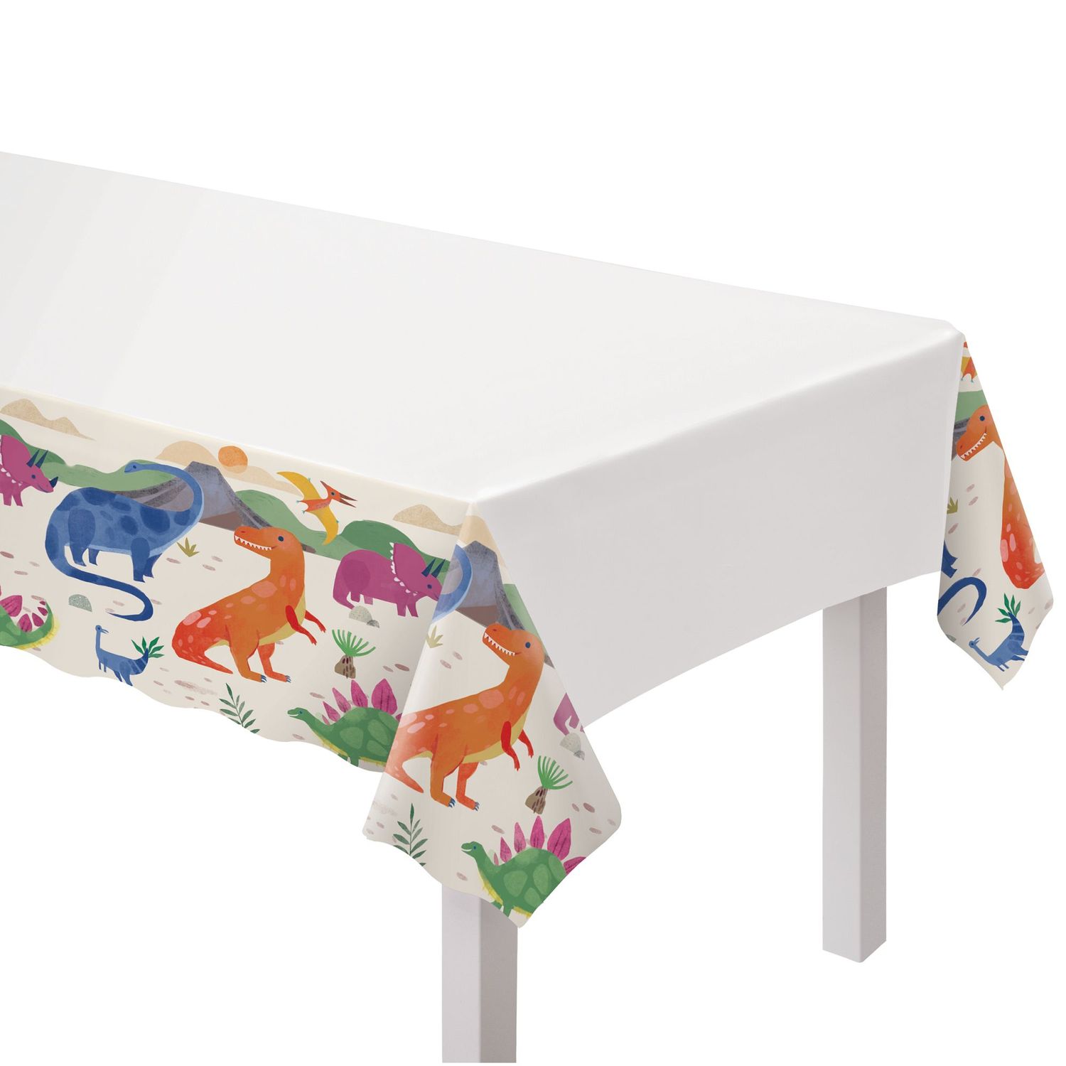 Diggin Dino Plastic Table Cover - 54in X 102in