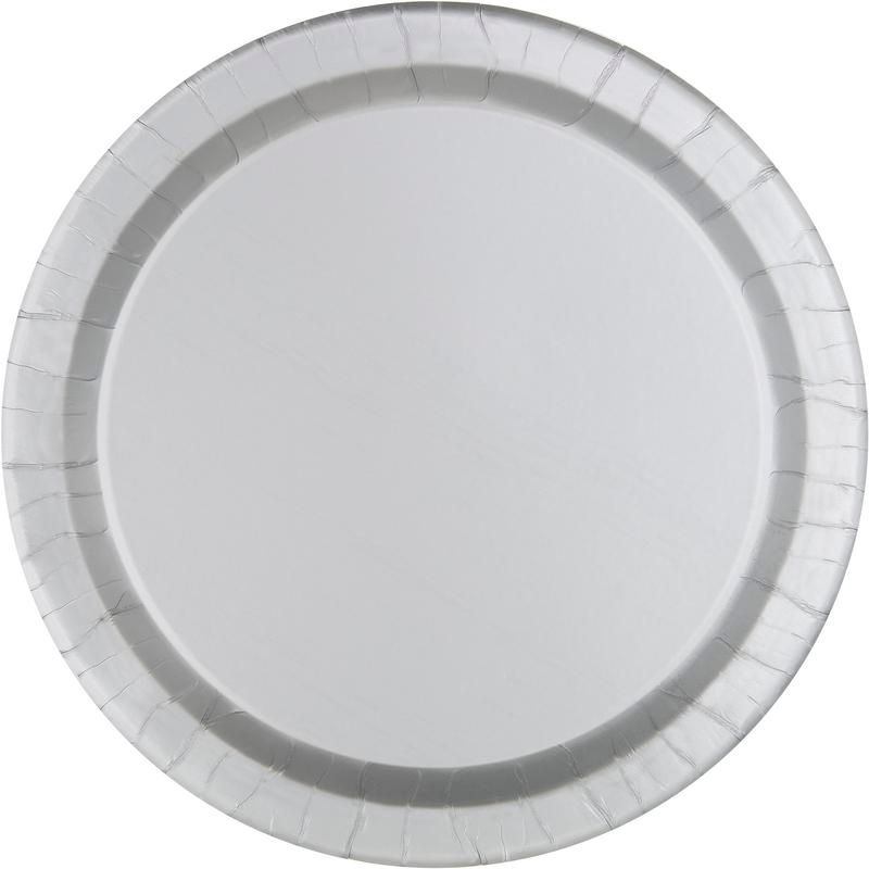 Silver Paper 6.75in Plates - 50 Count