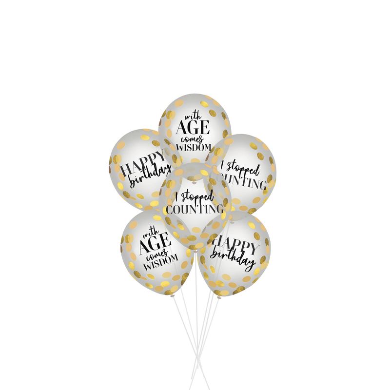Party of The Ages Latex Confetti Balloon