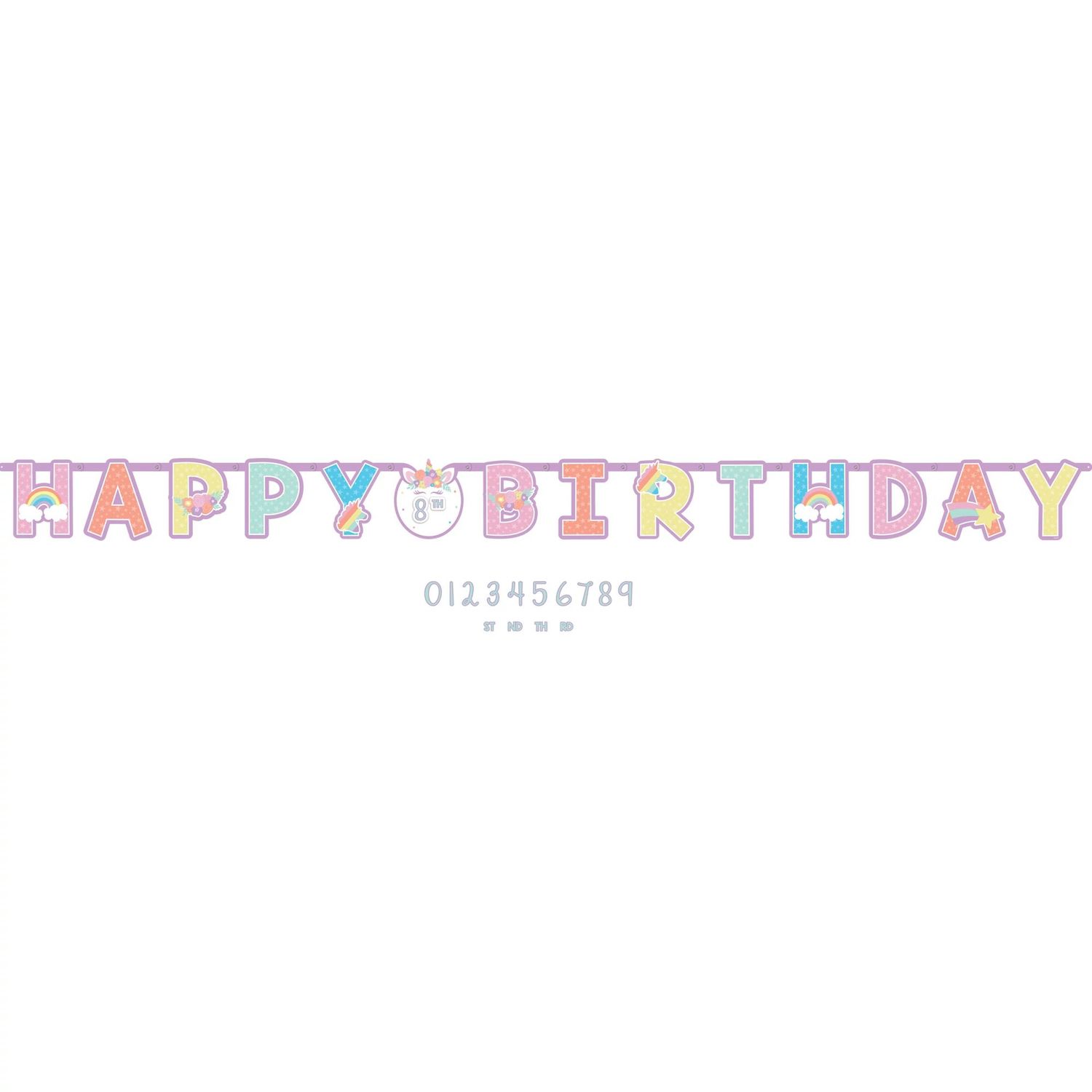 Unicorn Party Jumbo Add-An-Age Letter Banner