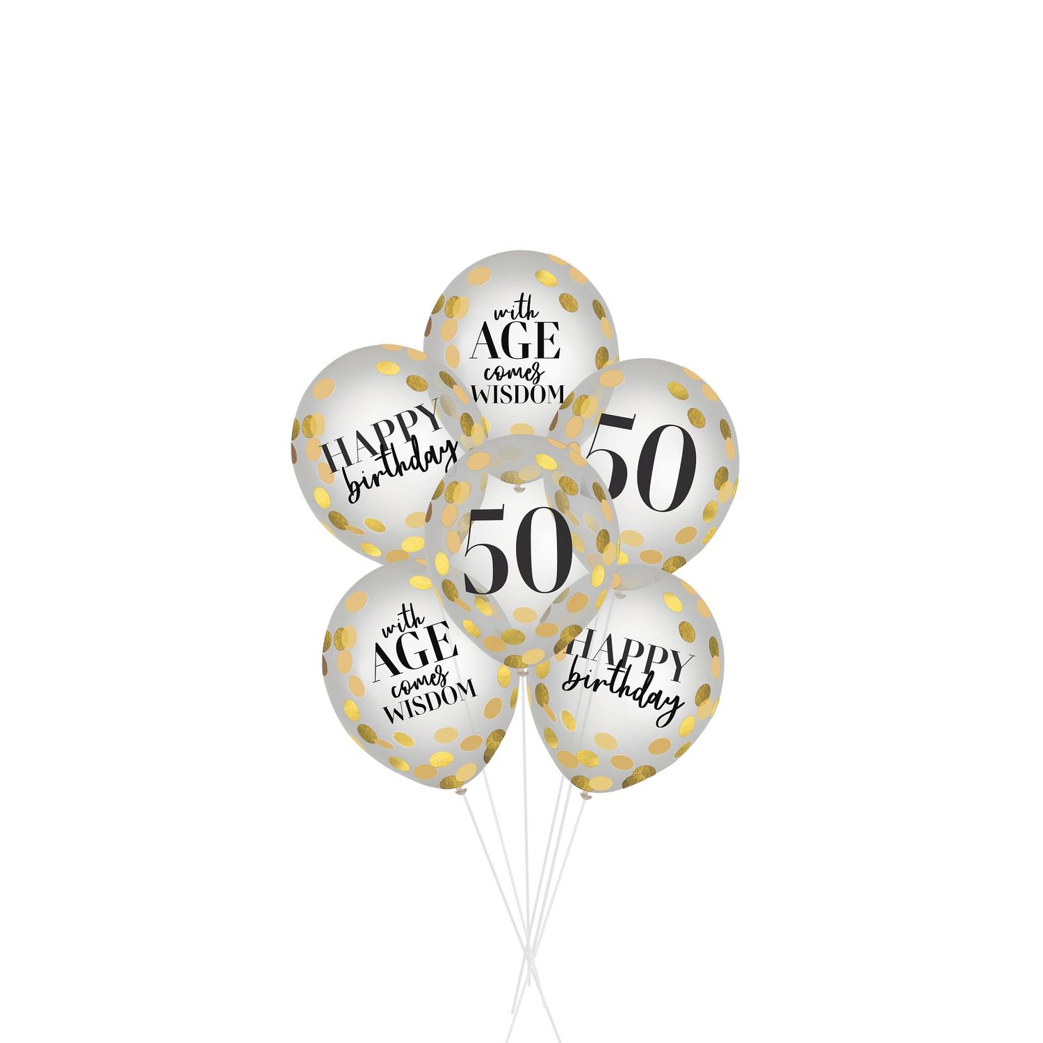 Party of The Ages Latex Confetti Balloon - Fifty