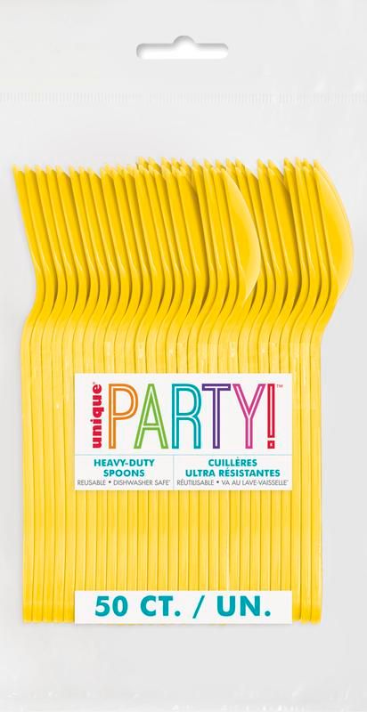 Sunshine Yellow Heavy Duty Spoons - 50ct
