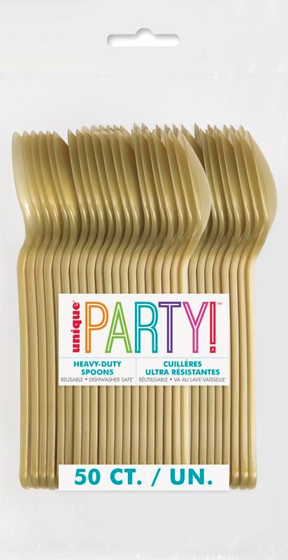 Gold Heavy Duty Spoons - 50 Count