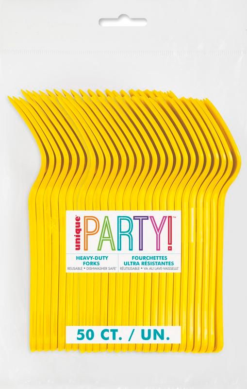 Sunshine Yellow Heavy Duty Forks - 50 Count