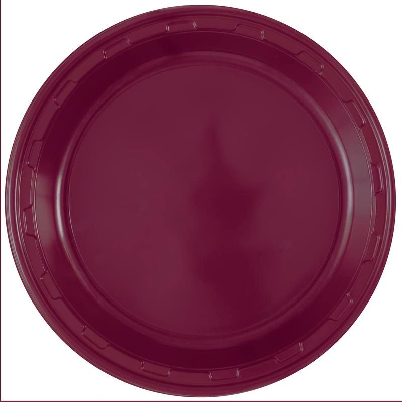 ​Burgundy Plastic 10in Plates - 50 Count