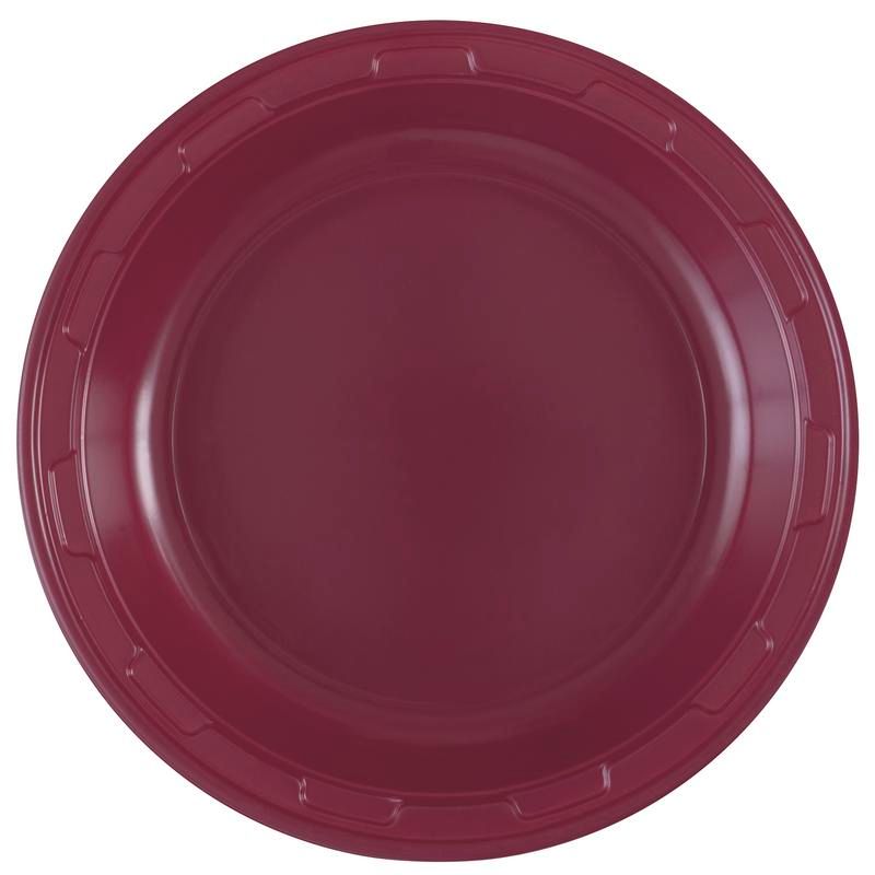 Burgundy Plastic 7in Plates - 50 Count