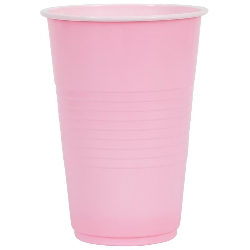 Lovely Pink Plastic 16oz Cups - 50 Count