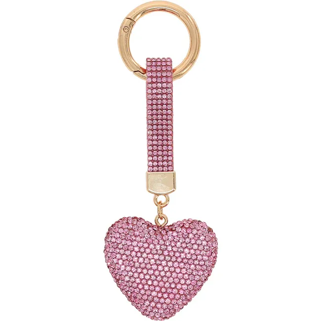 Heart Gemmed Bag Charm / Key Chain
