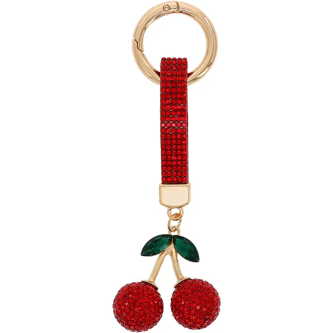 Cherry Gemmed Bag Charm / Key Chain