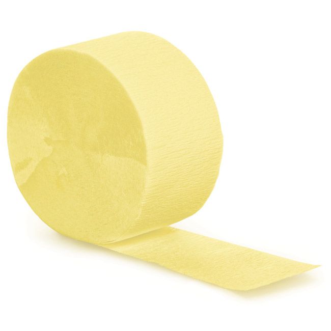 Primrose Yellow Crepe Paper Streamers 81-foot Roll