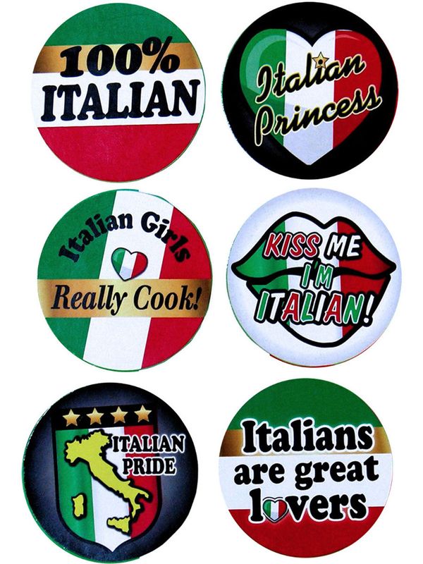 Italian Pride Buttons - 6 Count