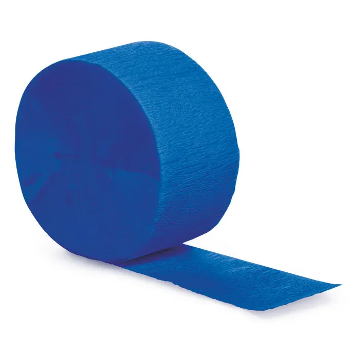 Royal Blue Crepe Paper Streamers 81-foot Roll