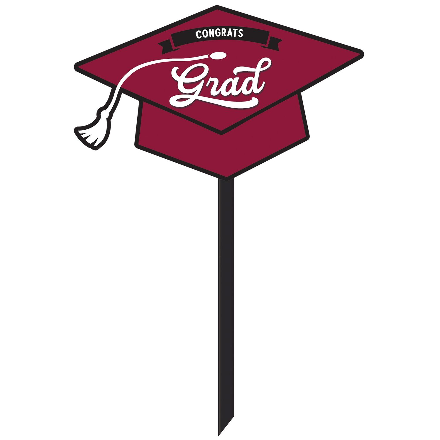 Grad Lawn Sign - Maroon