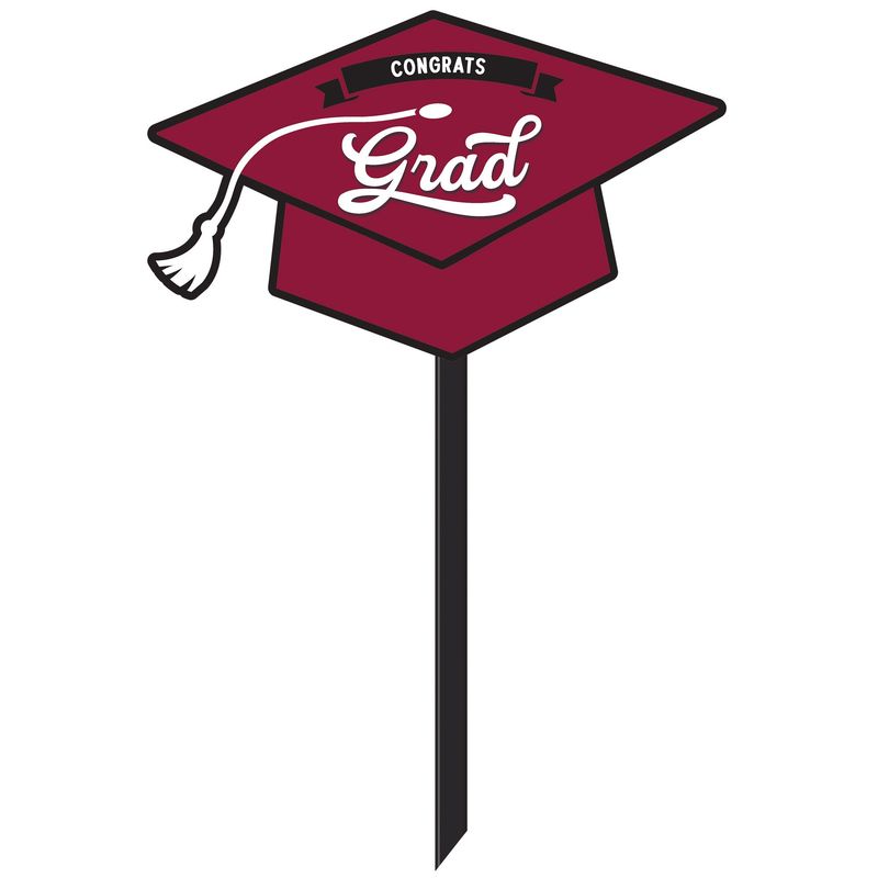 Grad Lawn Sign - Maroon