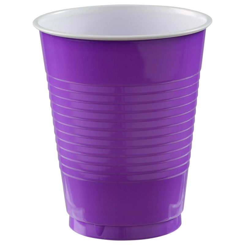 New Purple 18oz Plastic Cups - 50 Count