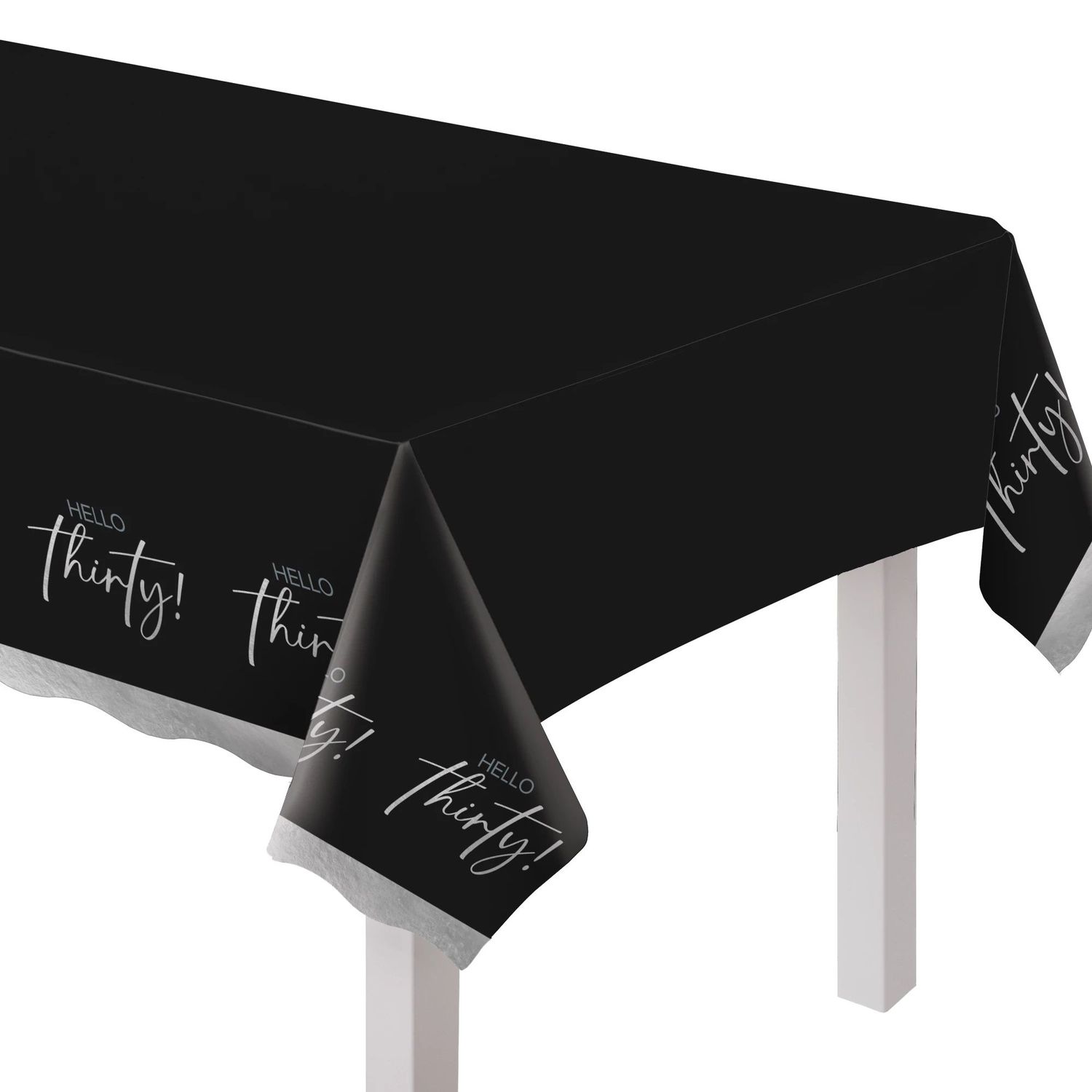 Hello Thirty Plastic Table Cover - 54in x 96in