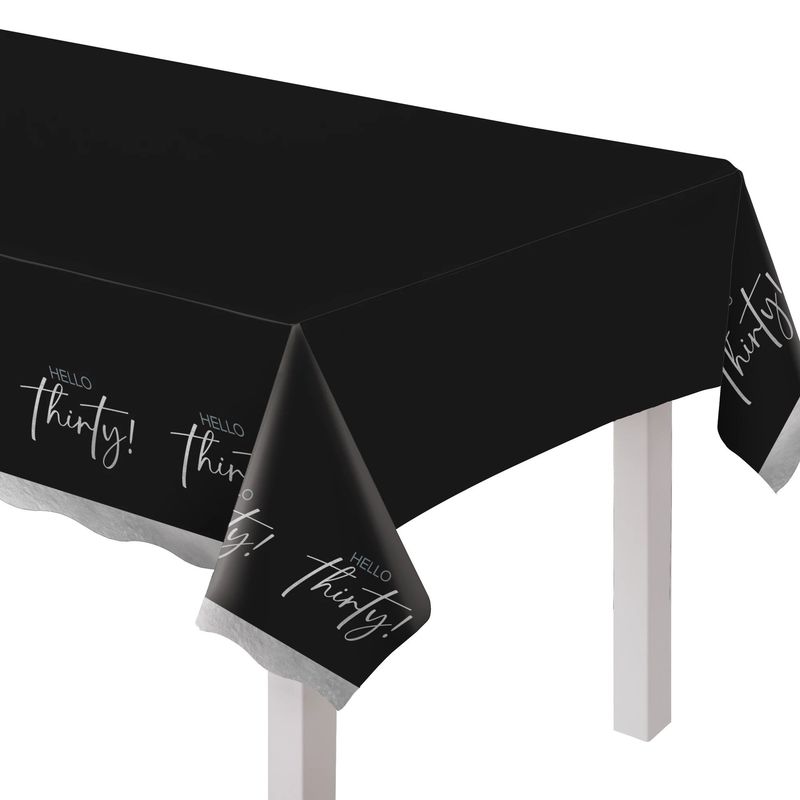 Hello Thirty Plastic Table Cover - 54in x 96in