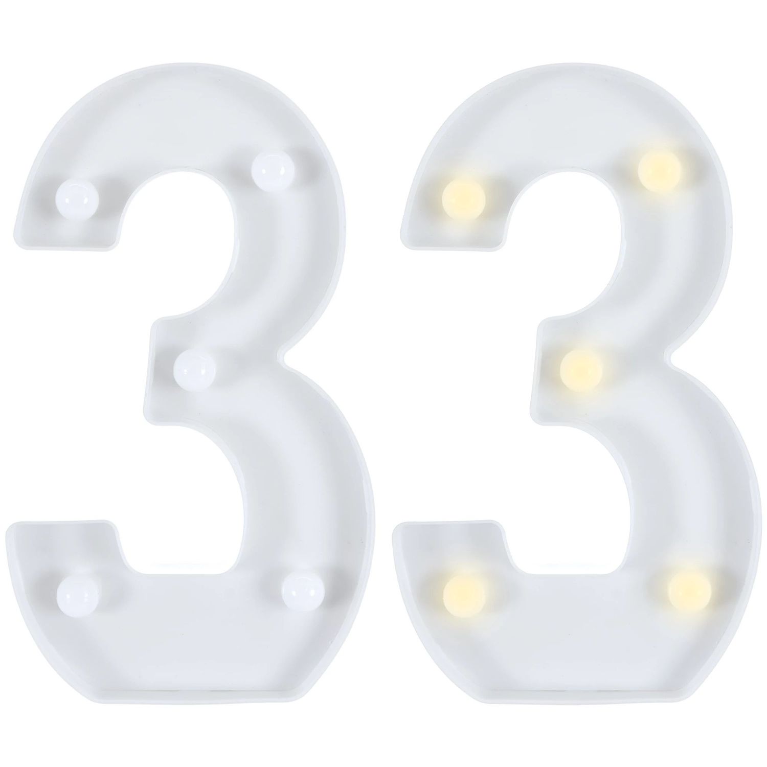 Light-Up Standing Number - 3