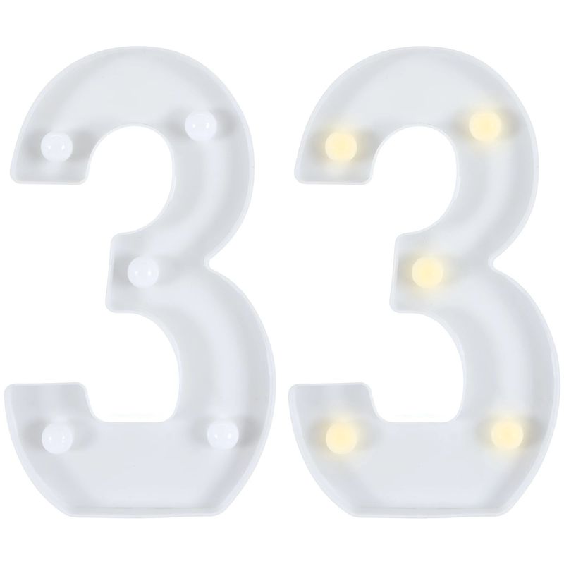 Light-Up Standing Number - 3