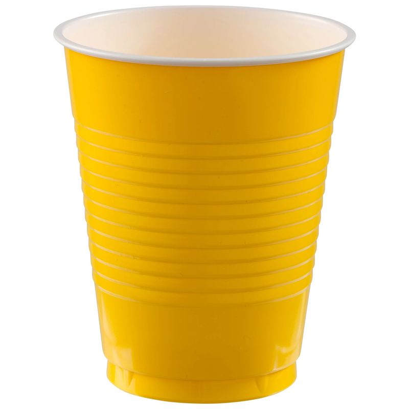 Yellow Sunshine 18 oz. Plastic Cups - 50 Count