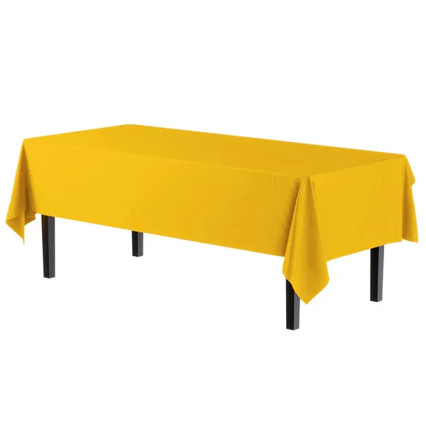 Yellow Plastic Table Cover - 54inX108in