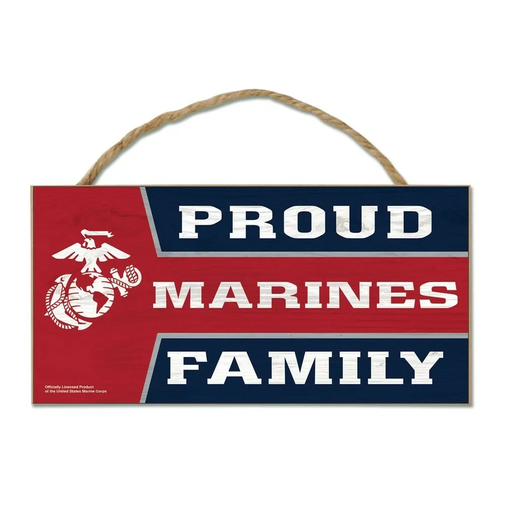Proud Marines Family Sign - 5in X 10in