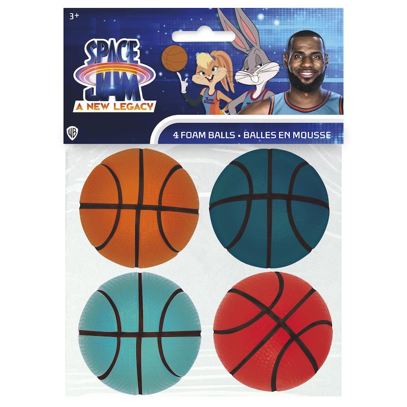 Space Jam Foam Party Favor Basketballs - 4 count