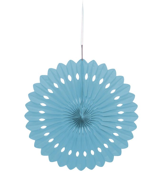 Powder Blue Decorative Fan - 16in