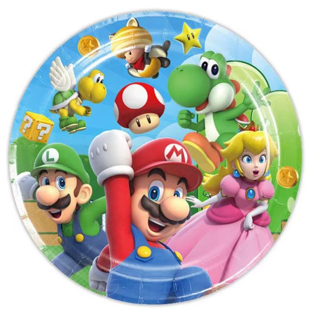 Super Mario 9 inch plates 10 count