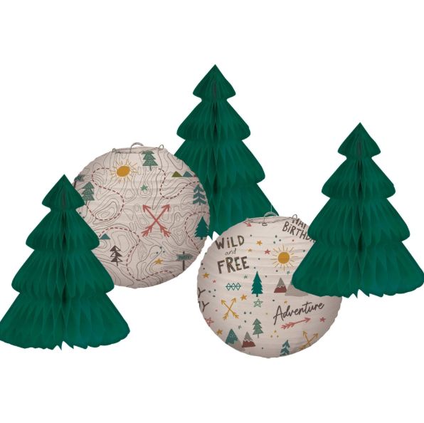 Wilderness Adventure Honeycomb and Lantern Hanging Decor