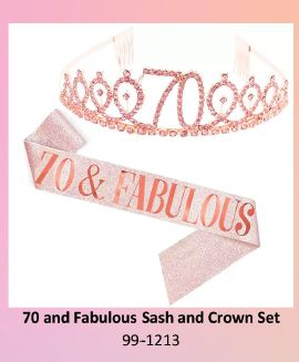 70 &amp; Fabulous Crown and Sash Set